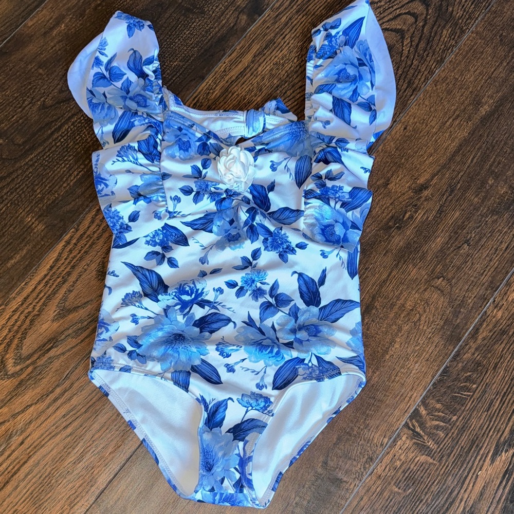 Janie and Jack Floral Blue Kids Swimwear